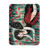 Magnet Flexible Fée dans une aquarelle de prairie fleurie (Vertical)