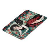 Magnet Flexible Fée dans une aquarelle de prairie fleurie (Côté Gauche)