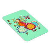 Magnet Flexible Fée de jardin avec des fleurs (Côté Droit)