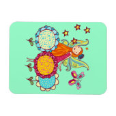 Magnet Flexible Fée de jardin avec des fleurs (Horizontal)