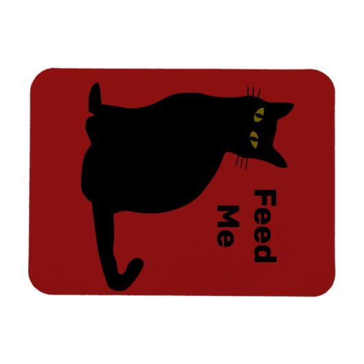 Magnet Flexible Feed Me noir chat aimant rouge (Horizontal)