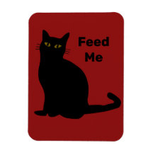 Feed Me noir chat aimant rouge