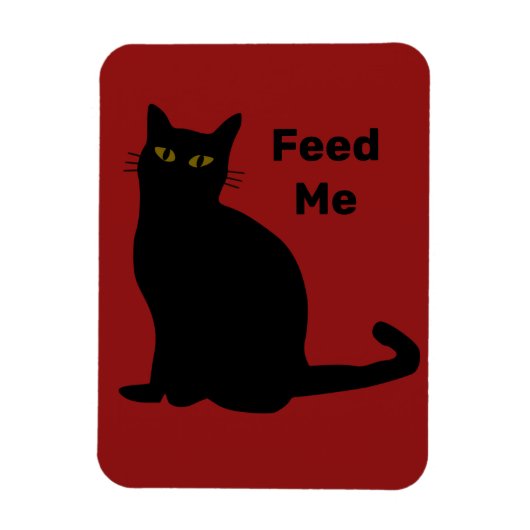 Magnet Flexible Feed Me noir chat aimant rouge (Vertical)