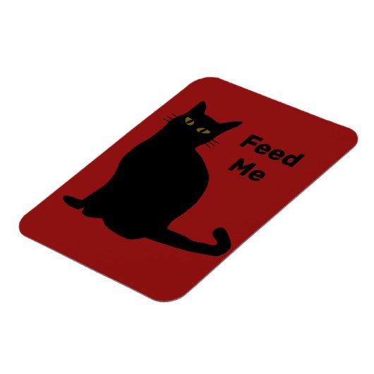 Magnet Flexible Feed Me noir chat aimant rouge (Côté Gauche)