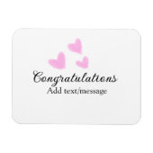 Magnet Flexible Félicitations cœur rose diplôme aquarelle a (Horizontal)