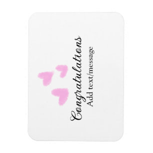 Magnet Flexible Félicitations cœur rose diplôme aquarelle a