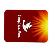 Magnet Flexible Félicitations Confirmation Colombe avec Or/Rouge (Horizontal)