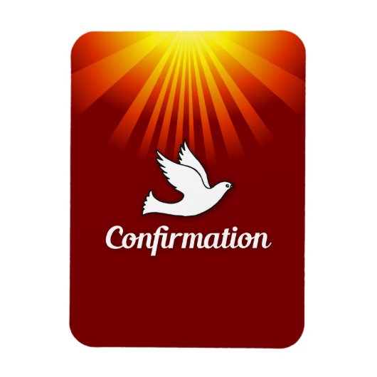 Magnet Flexible Félicitations Confirmation Colombe avec Or/Rouge (Vertical)