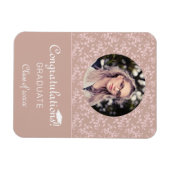 Magnet Flexible Félicitations Dusty Pink Rococo Graduation Photo (Horizontal)