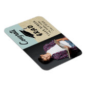 Magnet Flexible Félicitations Grad Blue Rustic Photo Graduation (Côté Droit)