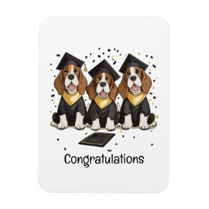 Magnet Flexible Félicitations Graduation Basset Hound Chiens