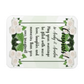 Magnet Flexible Félicitations Meilleurs voeux Aimant Roses Blanche (Horizontal)