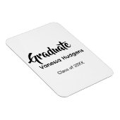 Magnet Flexible Félicitations pour le diplôme nom date année class (Côté Droit)