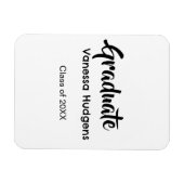 Magnet Flexible Félicitations pour le diplôme nom date année class (Horizontal)