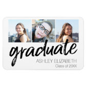 Magnet Flexible Félicitations Senior 3 Photo for Graduation (Horizontal)
