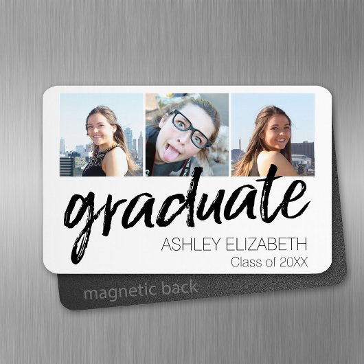 Magnet Flexible Félicitations Senior 3 Photo for Graduation