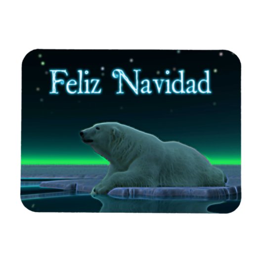 Magnet Flexible Feliz Navidad - Ours polaire de bord de glace (Horizontal)
