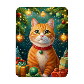 Magnet Flexible Feliz navidad te desea mi gato naranja