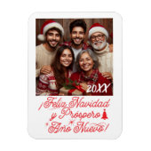 Magnet Flexible Feliz Navidad y Próspero Año Nuevo con Foto (Vertical)