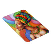 Magnet Flexible Femme africaine avec cire tissu traditionnel (Côté Droit)