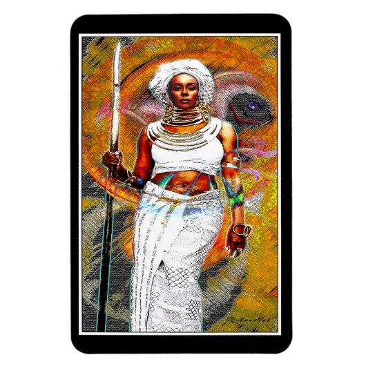 Magnet Flexible Femme africaine guerrière (Vertical)