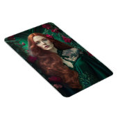 Magnet Flexible Femme Aux Cheveux Rouges En Robe Vert Émeraude. (Côté Droit)