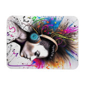 Magnet Flexible Femme avec casque (Horizontal)