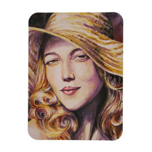 Magnet Flexible Femme avec le casquette