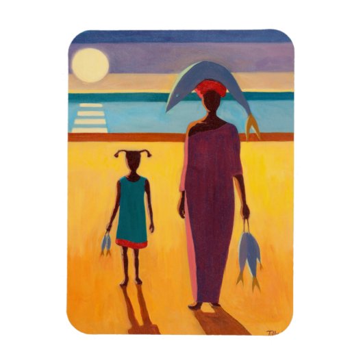 Magnet Flexible Femme avec le poisson (Vertical)