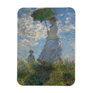 Magnet Flexible Femme avec un parasol - Madame Monet et son fils