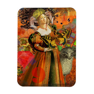 Magnet Flexible Femme Bélier Orange : Collage d'art antique gothiq