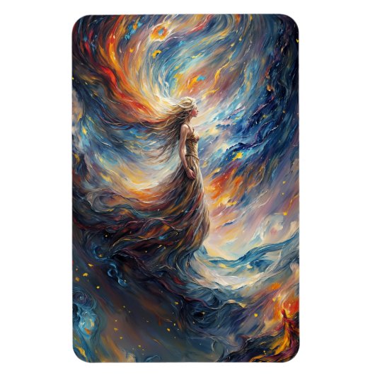 Magnet Flexible Femme céleste dans l'art cosmos de feu (Vertical)