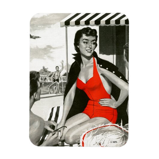 Magnet Flexible Femme chaude rouge (Vertical)