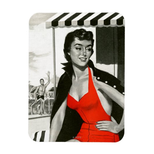 Magnet Flexible Femme chaude rouge (Vertical)