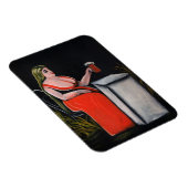 Magnet Flexible Femme courbée avec une tasse de bière (Côté Droit)