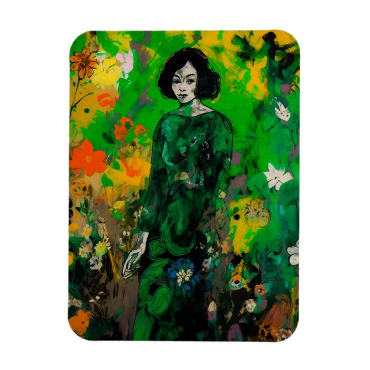 Magnet Flexible femme dans le champ coloré (Vertical)