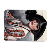 Magnet Flexible Femme en blouse brodée (Horizontal)