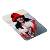 Magnet Flexible Femme en Casquette rouge (Côté Droit)