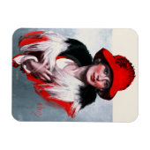 Magnet Flexible Femme en Casquette rouge (Horizontal)