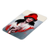 Magnet Flexible Femme en Casquette rouge (Côté Gauche)