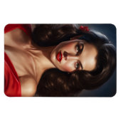 Magnet Flexible Femme En Robe Rouge. (Horizontal)