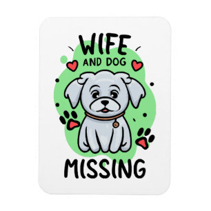 Magnet Flexible Femme et chien disparus