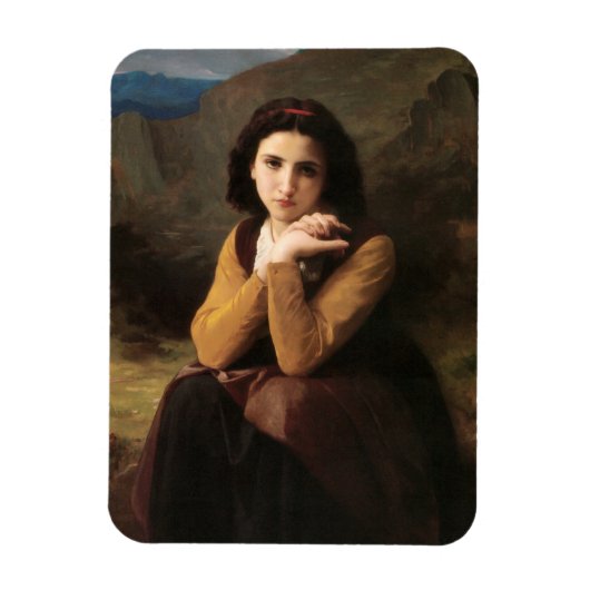 Magnet Flexible Femme Mignonne de Jeune Femme par Bouguereau (Vertical)