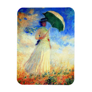 Magnet Flexible Femme Monet avec un parasol face droit