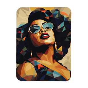 Magnet Flexible Femme noire : Aimant Artistique Cubiste
