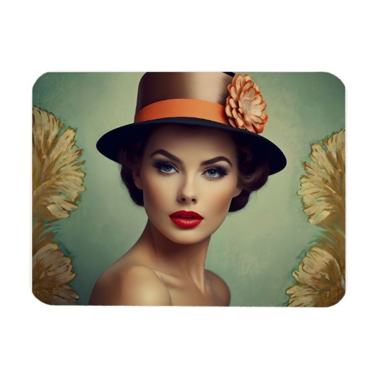 Magnet Flexible femme rétro vintage (Horizontal)