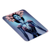 Magnet Flexible Femme squelettique avec fleurs Jour des morts (Côté Droit)