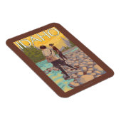 Magnet Flexible Femmes Voler PêcheIdahoVintage Affiche de voyage (Côté Droit)
