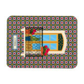 Magnet Flexible Fenêtre de la maison de Lisbonne avec plantes et c (Horizontal)