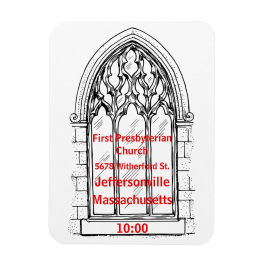 Magnet Flexible Fenêtre de l'église avec détails de l'église - Per (Vertical)